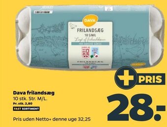 Netto Dava frilandsæg tilbud