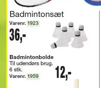 Badmintonsæt eller badmintonbolde