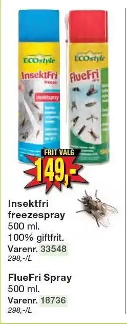Harald Nyborg Ecostyle insektfri freezespray eller fluefri spray tilbud
