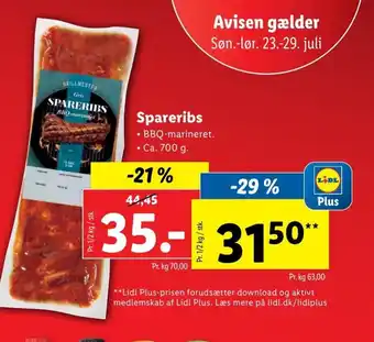 Lidl SPARERIBS BBQ-marineet tilbud
