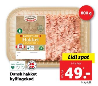 Dansk hakket kyllingekød