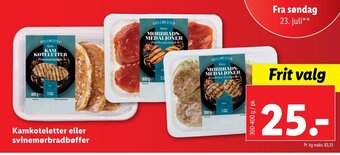 Lidl Kamkoteletter eller svinemørbradbøffer tilbud