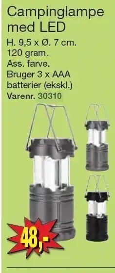 Harald Nyborg Campinglampe med led tilbud