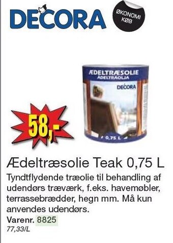 Harald Nyborg Decora ædeltræsolie teak 0,75 l tilbud