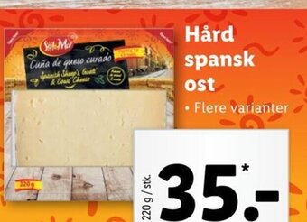 Lidl Hård spansk ost tilbud