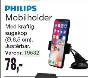 Harald Nyborg Philips mobilholder - med kraftig sugekop tilbud