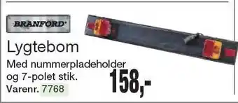 Lygtebom - med nummerpladeholder og 7-polet stik