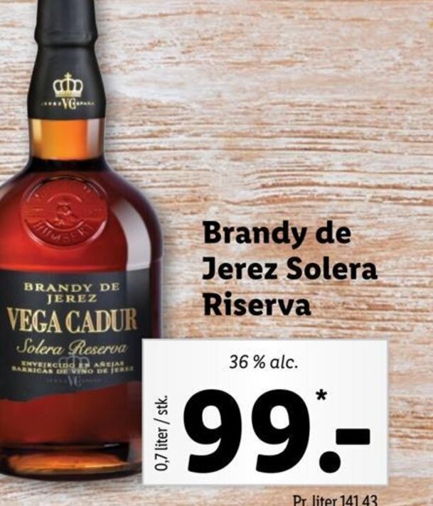 Brandy de Jerez Solera Riserva tilbud hos Lidl