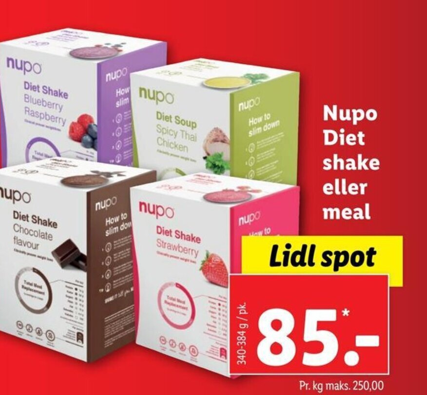 Nupo Diet shake eller meal tilbud hos Lidl
