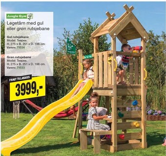 Harald Nyborg Legetårn med gul eller grøn rutsjebane tilbud