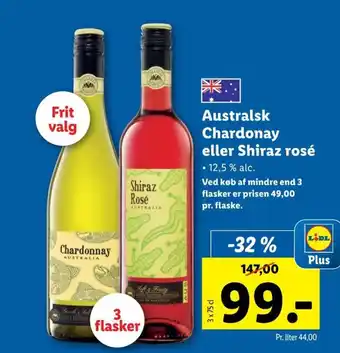 Lidl Australsk Chardonay eller Shiraz rosé tilbud
