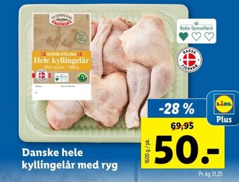 Lidl Danske hele kyllingelår med ryg tilbud