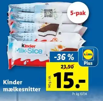 Lidl Kinder mælkesnitter tilbud