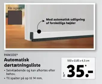Lidl PARKSIDEⓇ Automatisk dørtætningsliste tilbud
