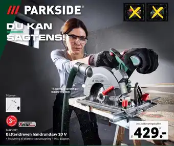 PARKSIDEⓇ Batteridreven håndrundsav 20 V
