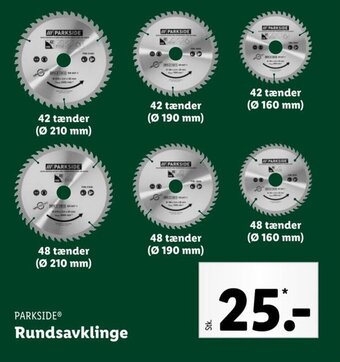 Lidl PARKSIDEⓇ Rundsavklinge tilbud