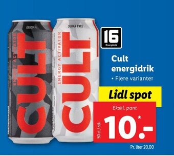 Lidl Cult energidrik tilbud