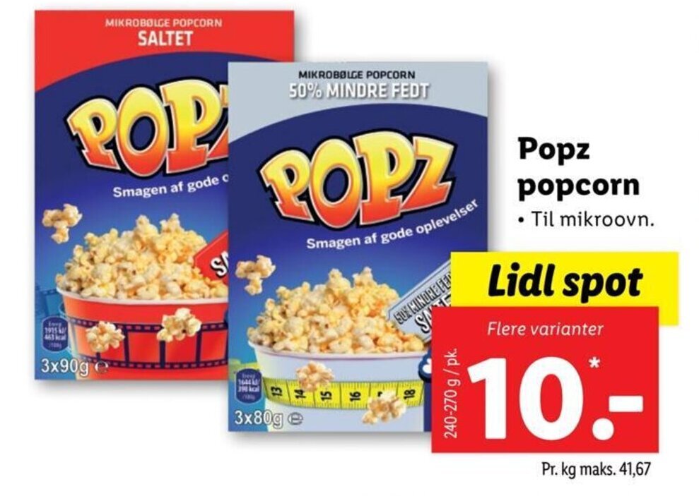 Popz popcorn tilbud hos Lidl