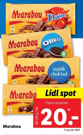 Lidl Marabou tilbud