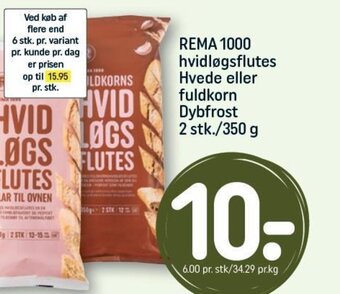 REMA 1000 REMA 1000 hvidløgsflutes Hvede eller fuldkorn Dybfrost 2 stk./350 g tilbud