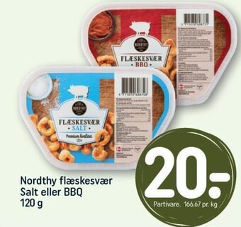 REMA 1000 Nordthy flæskesvær Salt eller BBQ tilbud