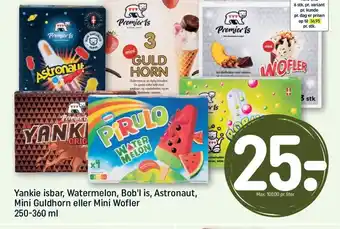 REMA 1000 Yankie isbar, Watermelon, Bob'l is, Astronaut, Mini Guldhorn eller Mini Wofler tilbud