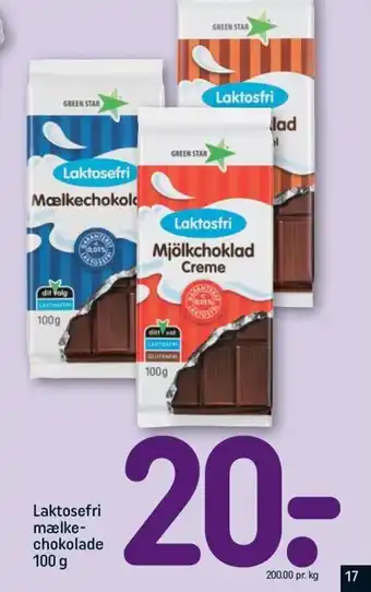 REMA 1000 Laktosfri Mælke chokolade tilbud