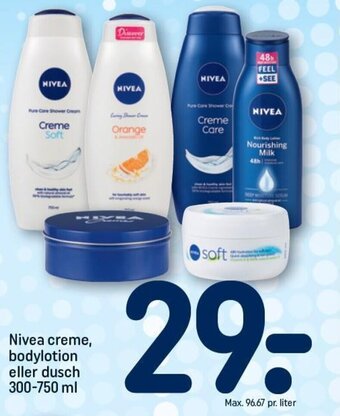 REMA 1000 Nivea creme, bodylotion eller dusch 300-750 ml tilbud