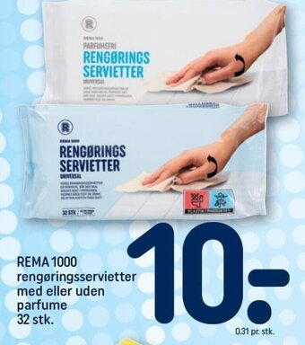 REMA 1000 REMA 1000 rengøringsservietter med eller uden parfume 32 stk. tilbud