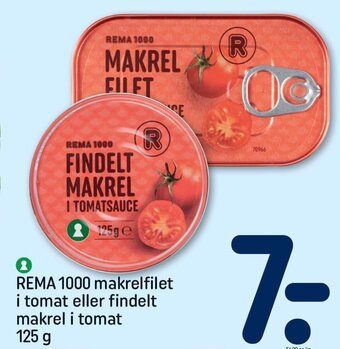 REMA 1000 makrelfilet i tomat eller findelt makrel i tomat