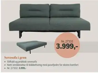 Sovesofa i grøn