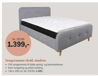 Daells Bolighus Sengeramme ekskl. madras tilbud