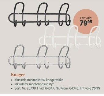 Daells Bolighus Knager, frit valg tilbud