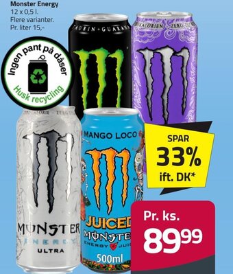 Fleggaard Monster Energy 12 x 0,5 l. tilbud