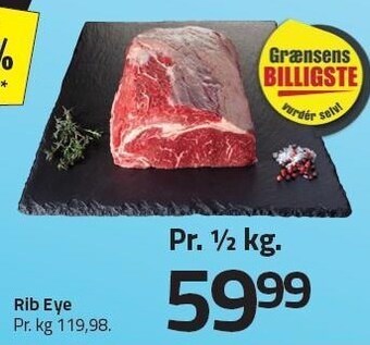 Fleggaard Rib eye pr. 1/2 kg. tilbud