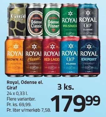 Fleggaard Royal, odense el. giraf 3 ks. tilbud