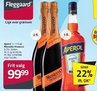 Fleggaard Aperol 1 l. el. mionetto prosecco tilbud
