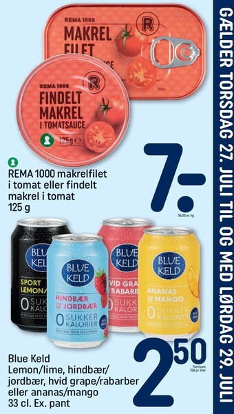 REMA 1000 Rema 1000 makrelfilet i tomat el. findelt makrel i tomat tilbud