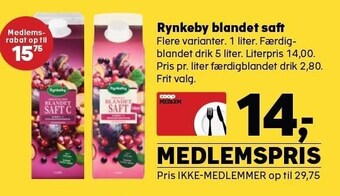 Kvickly Rynkeby blandet saft tilbud