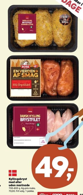 Kvickly Kyllingebryst med eller uden marinade tilbud