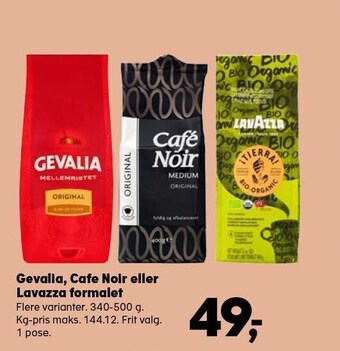 Kvickly Gevalia, cafe noir eller lavazza formalet tilbud