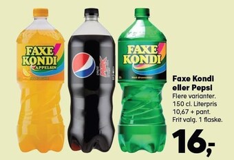 Kvickly Faxe kondi eller pepsi tilbud