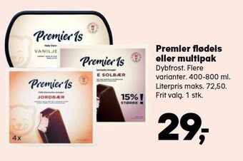 Kvickly Premier flødeis eller multipak tilbud