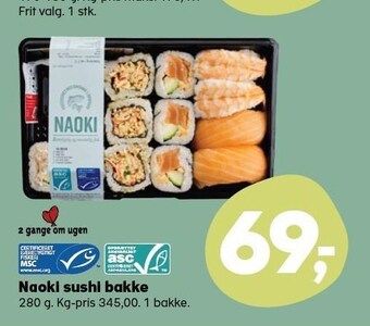 Kvickly Naoki sushi bakke tilbud