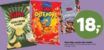 Kvickly Kims chips, snacks eller nødder tilbud