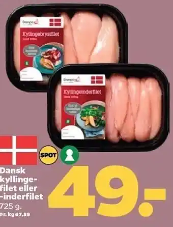 Netto Dansk kyllinge-filet el- inderfilet tilbud