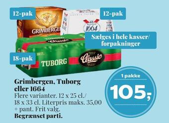 Dagli'Brugsen Grimbergen, tuborg eller 1664 tilbud