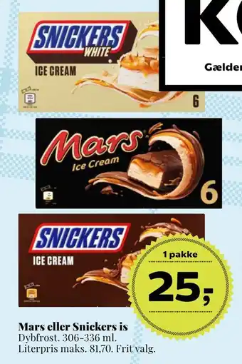 Dagli'Brugsen Mars eller snickers is tilbud