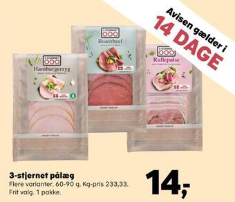 SuperBrugsen 3-stjernet pålæg tilbud