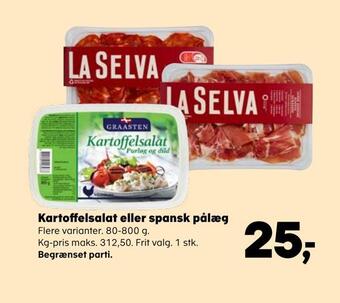 SuperBrugsen Kartoffelsalat eller spansk pålæg tilbud